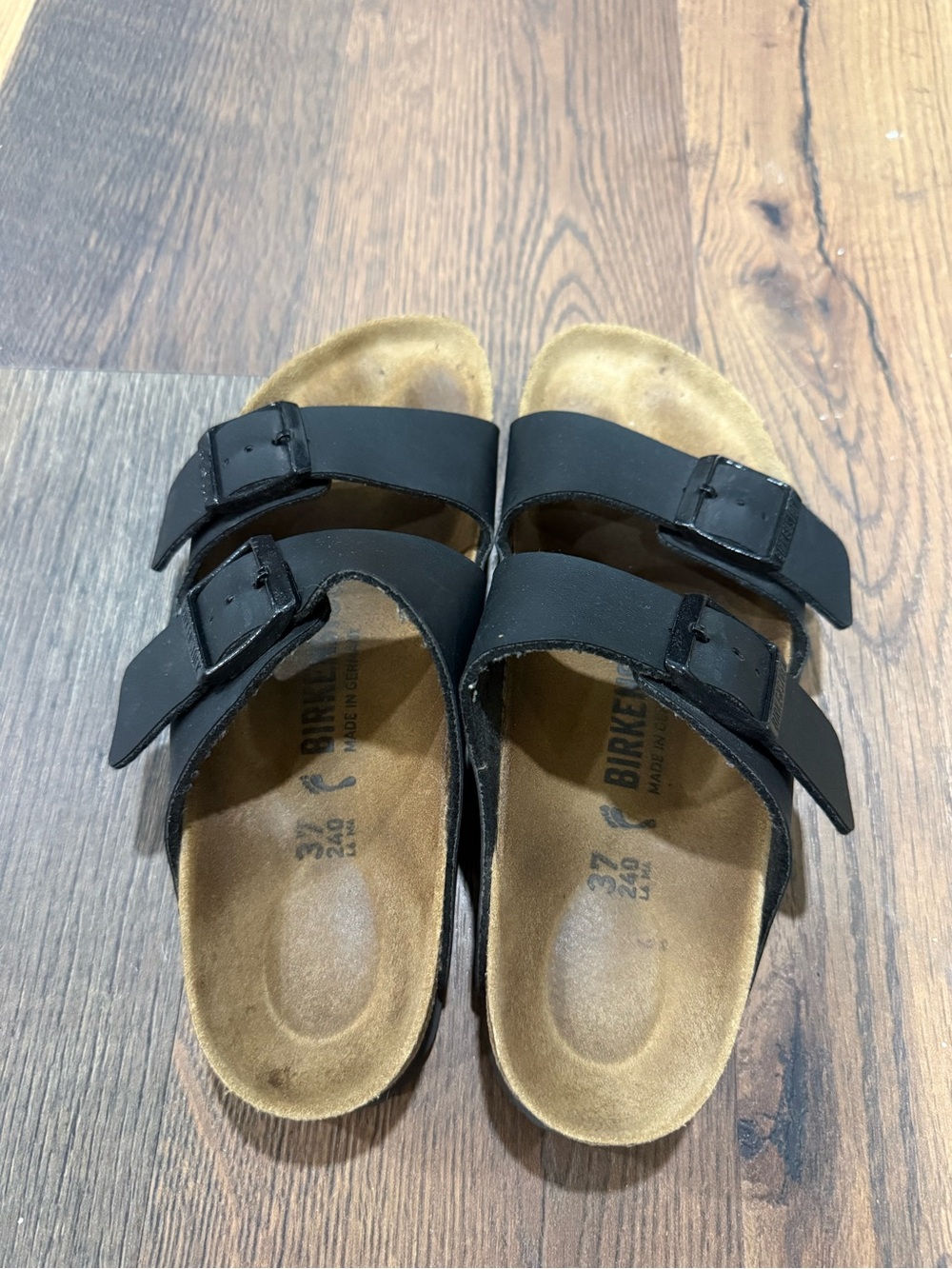 Birkenstock Black Arizona Two-Strap Sandals